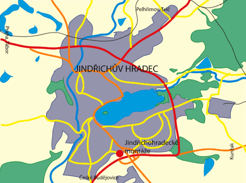 Mapa pjezdu - jhmont